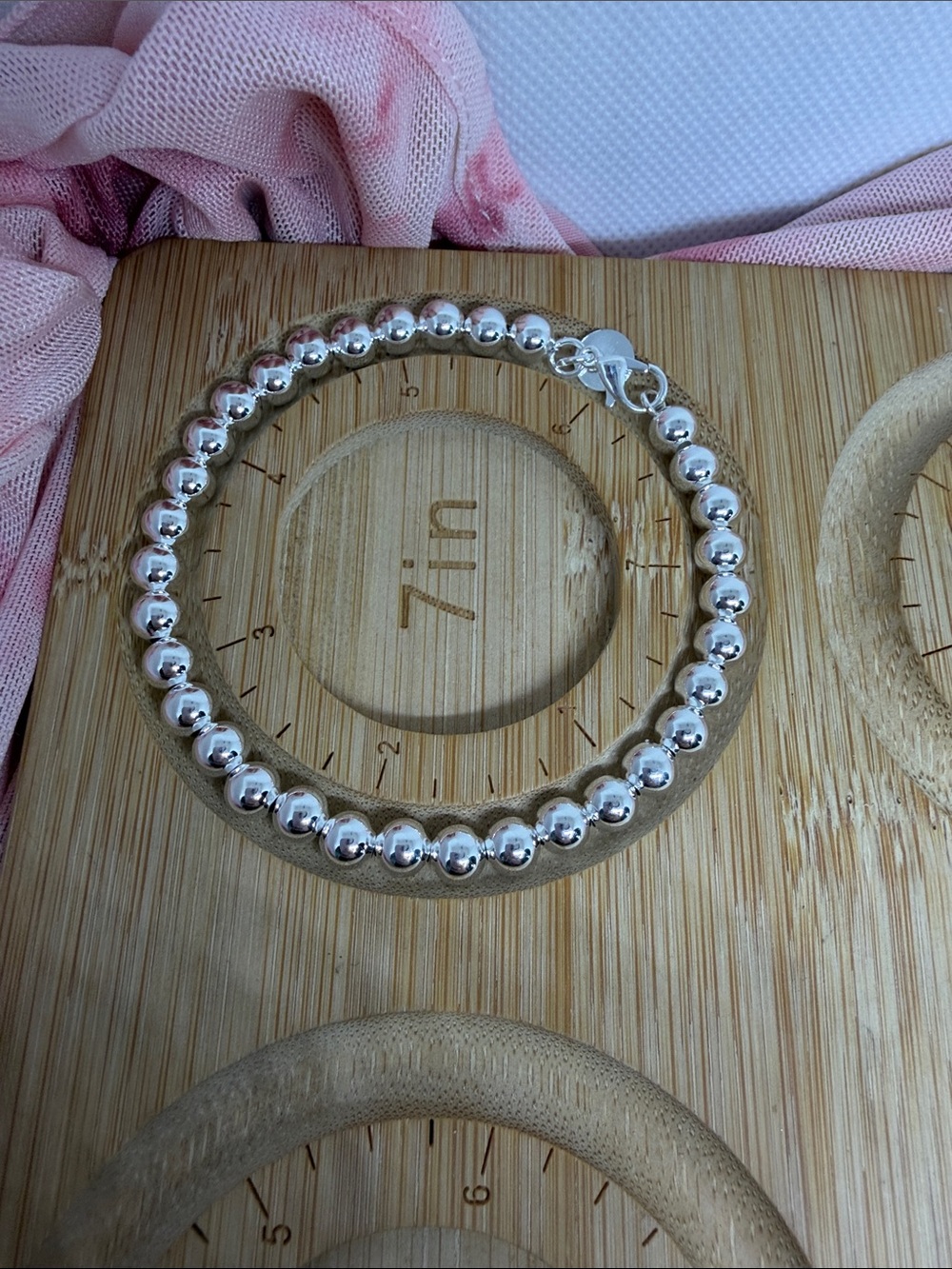 925 Sterling Silver Hollow Bead Necklace & Bracelet Set 20” Y2K Maximalist - Picture 9 of 9